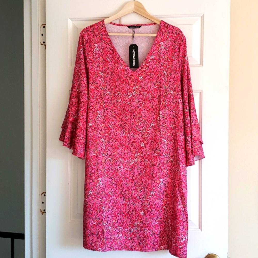 Lightweight Pink Floral Dress Size Large